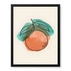 Orange & Green Paint Stroke Fruit Design | Abstract Food Artwork #00101
