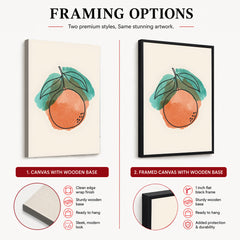 Orange & Green Paint Stroke Fruit Design | Abstract Food Artwork #00101