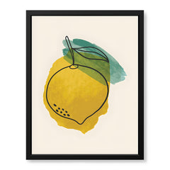 Gold & Green Paint Stroke Fruit Design | Abstract Food Artwork #00103