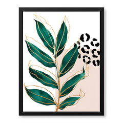Beautiful Tropical Leave Over White & Black Background | Abstract Floral Artwork #00125