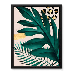Beautiful Tropical Leave Over White & Black Background | Abstract Floral Artwork #00126