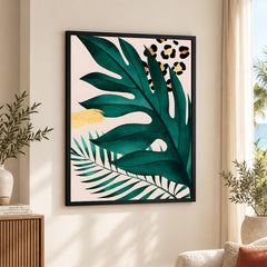 Beautiful Tropical Leave Over White & Black Background | Abstract Floral Artwork #00126