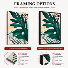 Beautiful Tropical Leave Over White & Black Background | Abstract Floral Artwork #00126