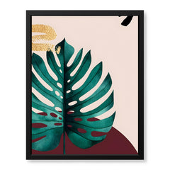 Beautiful Tropical Leave Over Beige Background | Abstract Floral Artwork #00127