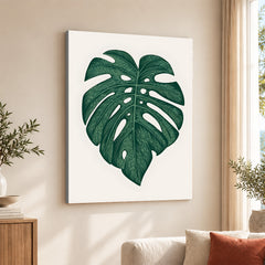 Beautiful Tropical Leave Over Beige Background | Abstract Floral Artwork #00129