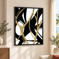 Black & Brown Abstract Design Over White Background | Abstract Office Artwork #00133