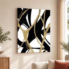 Black & Brown Abstract Design Over White Background | Abstract Office Artwork #00133