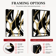Black & Brown Abstract Design Over White Background | Abstract Office Artwork #00133