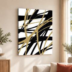 Black & Brown Abstract Design Over White Background | Abstract Office Artwork #00134