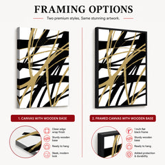 Black & Brown Abstract Design Over White Background | Abstract Office Artwork #00134