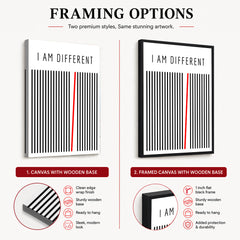 I Am Different Motivational Black & White Art Design | Abstract Motivational Artwork #00136