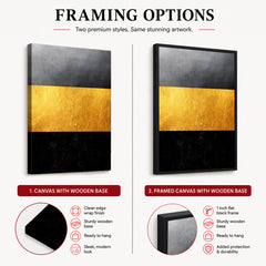 Black Gold & Grey Abstract Design | Abstract Office Artwork #00138