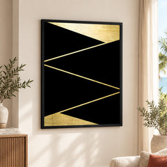 Black & Gold Abstract Design | Abstract Office Artwork #00139