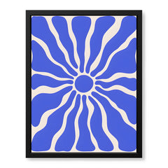 Tealish Blue Abstract Design Over Beige Background | Abstract Office Artwork #00142