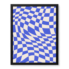 Tealish Blue Abstract Design Over Beige Background | Abstract Office Artwork #00143