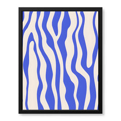 Tealish Blue Abstract Design Over Beige Background | Abstract Office Artwork #00144