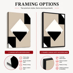 Black & White Abstract Design Over Brown Background | Abstract Office Artwork #00149