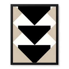 Black & White Abstract Design Over Brown Background | Abstract Office Artwork #00150