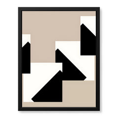 Black & White Abstract Design Over Brown Background | Abstract Office Artwork #00151