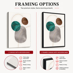 Dark Green Brown & Grey Abstract Design Over White Background | Abstract Office Artwork #00152