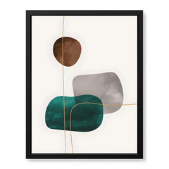 Dark Green Brown & Grey Abstract Design Over White Background | Abstract Office Artwork #00153