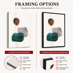 Dark Green Brown & Grey Abstract Design Over White Background | Abstract Office Artwork #00153