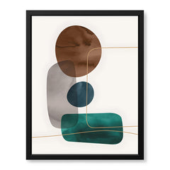 Dark Green Brown & Grey Abstract Design Over White Background | Abstract Office Artwork #00154