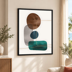 Dark Green Brown & Grey Abstract Design Over White Background | Abstract Office Artwork #00154