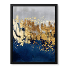 Blue Gold & Grey Abstract Art Design | Abstract Office Artwork #00158
