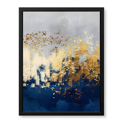 Blue Gold & Grey Abstract Art Design | Abstract Office Artwork #00159