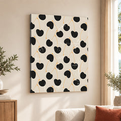 Black & Gold Abstract Design Over Beige Background | Abstract Office Artwork #00161