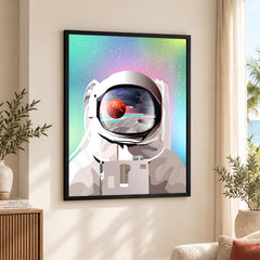 Astronaut In Space With Colorful Abstract Background | Abstract Space Artwork #00164