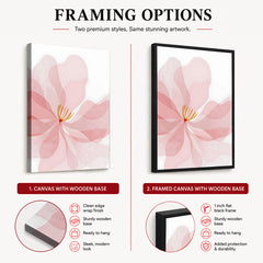 Beautiful Pink Flower Over White Background | Abstract Floral Artwork #00169