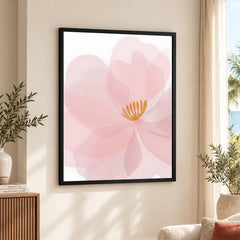 Beautiful Pink Flower Over White Background | Abstract Floral Artwork #00170