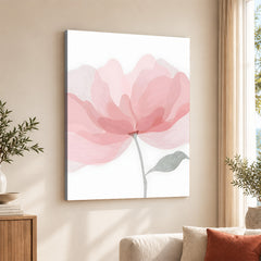 Beautiful Pink Flower Over White Background | Abstract Floral Artwork #00171