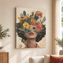 Beautiful Women Face With Floral Abstract Design | Abstract Fashion Artwork #00172