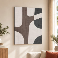 Black & Grey Abtract Design Over White Background | Abstract Office Artwork #00193
