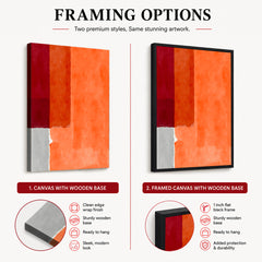 Red & Orange Color Shades Abstract Design | Abstract Office Artwork #00197