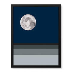 Navy Blue & Grey Moon | Abstract Office Artwork #002