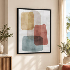 Colorful Abstract Design Over White Background  | Abstract Office Artwork #00216