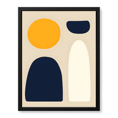 Blue & Gold Abstract Design Over Beige Background  | Abstract Office Artwork #00219