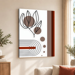 Black & Brown Abstract Design Over White Background  | Abstract Office Artwork #00223