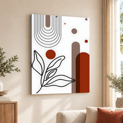 Black & Brown Abstract Design Over White Background  | Abstract Office Artwork #00224