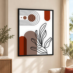 Black & Brown Abstract Design Over White Background  | Abstract Office Artwork #00225