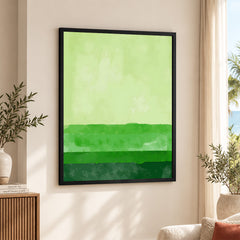 Beautiful Green Color Shades Oil Paint Art  | Abstract Office Artwork #00232