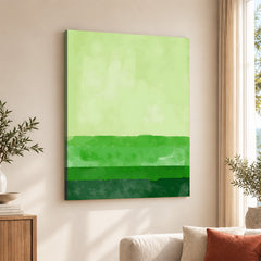 Beautiful Green Color Shades Oil Paint Art  | Abstract Office Artwork #00232