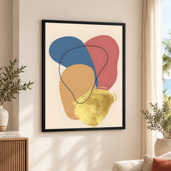 Colorful Abstract Paint Stroke Art Over Beige Background | Abstract Fashion Artwork #00239