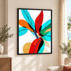 Colorful Abstract Floral Art Over White Background | Abstract Floral Artwork #00242