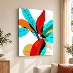 Colorful Abstract Floral Art Over White Background | Abstract Floral Artwork #00242