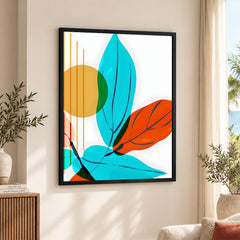 Colorful Abstract Floral Art Over White Background | Abstract Floral Artwork #00243